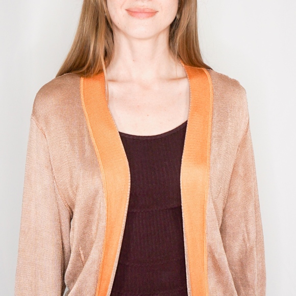 MISSONI Double Rose Gold Cardigan Sweater 40 - Picture 2 of 7